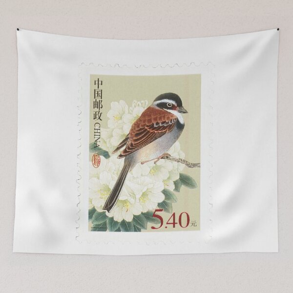 Item preview, Chinese Bird Flower Postage Vintage Stamp designed and sold by red-amber65.