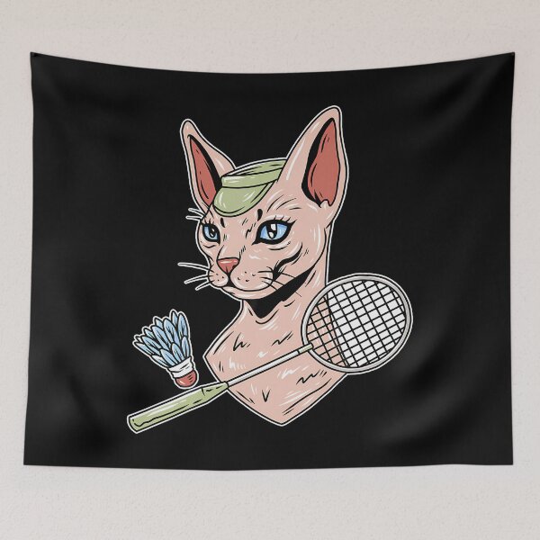 Item preview, Funny Badminton Devon Rex Cat Shuttlecock designed and sold by DonnieSandra.