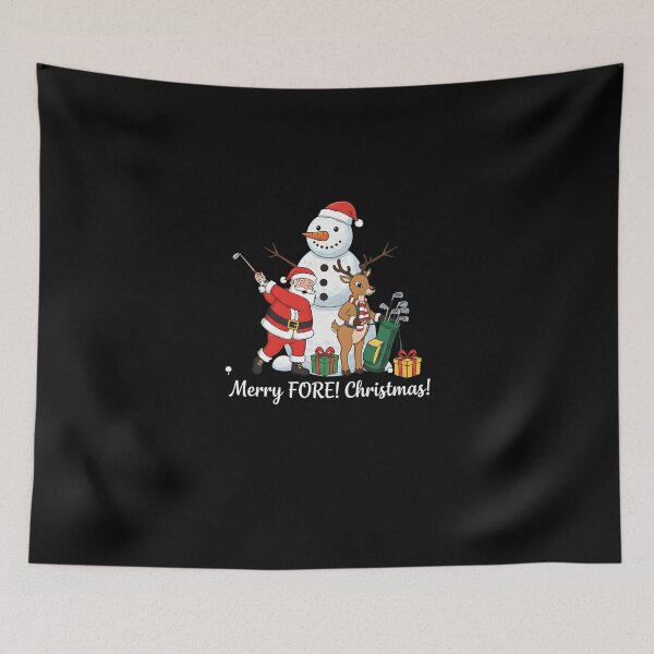 Item preview, Merry FORE! Christmas Santa Golf T-Shirt | Funny Golfer Gift & Reindeer Caddy Art designed and sold by Sitred123.