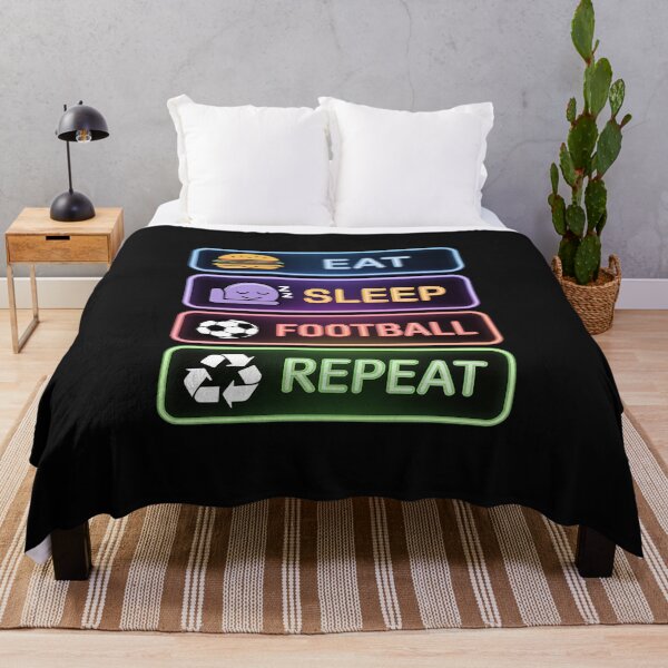 Item preview, Eat Sleep Football Repeat Funny Soccer Players and Coaches designed and sold by TAYLOROUSDALE.