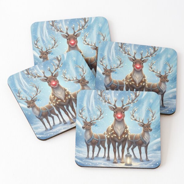 Item preview, Rudolph's Light: Three Reindeer in a Magical Winter Night designed and sold by Shawdar.