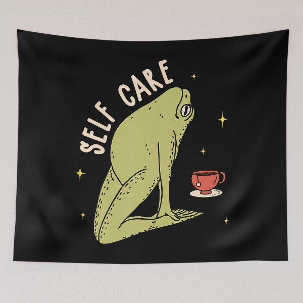 Item preview, Self Care Frog Yoga Tea Lover Cottagecore Kawaii designed and sold by CeciliaMay1.
