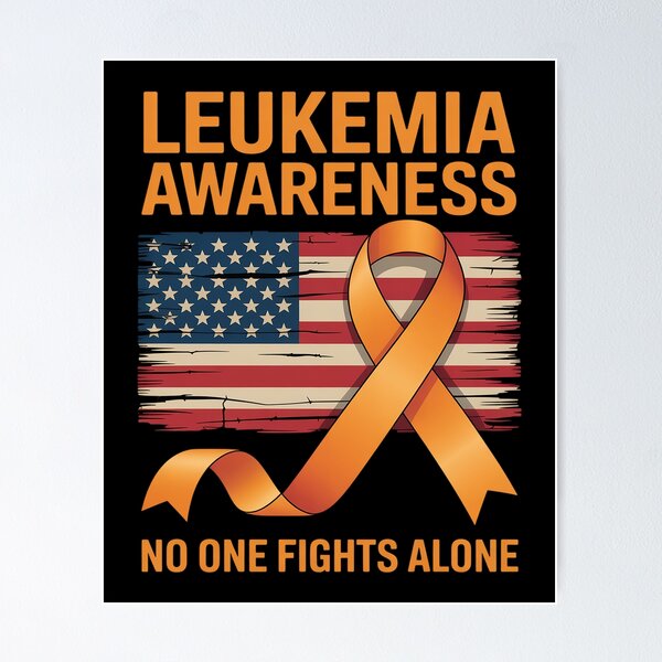 Item preview, Leukemia Awareness We Fight Cancer Together America Flag USA designed and sold by HardcoreTour.