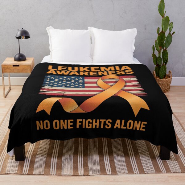 Item preview, Leukemia Awareness We Fight Cancer Together America Flag USA designed and sold by HardcoreTour.