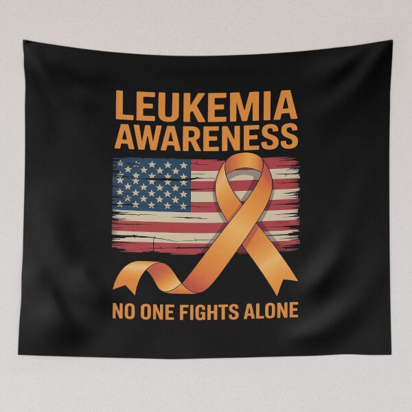 Item preview, Leukemia Awareness We Fight Cancer Together America Flag USA designed and sold by HardcoreTour.