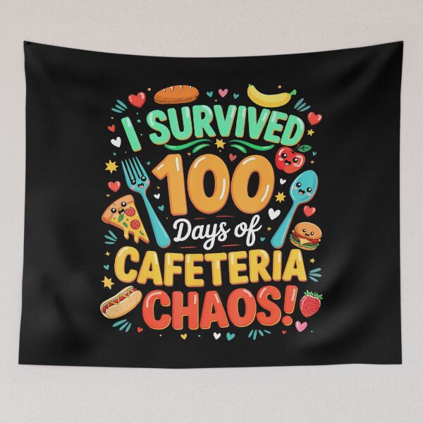 Item preview, I Survived 100 Days Of School Cafeteria Chaos Lunch Lady designed and sold by MariaEdna1.