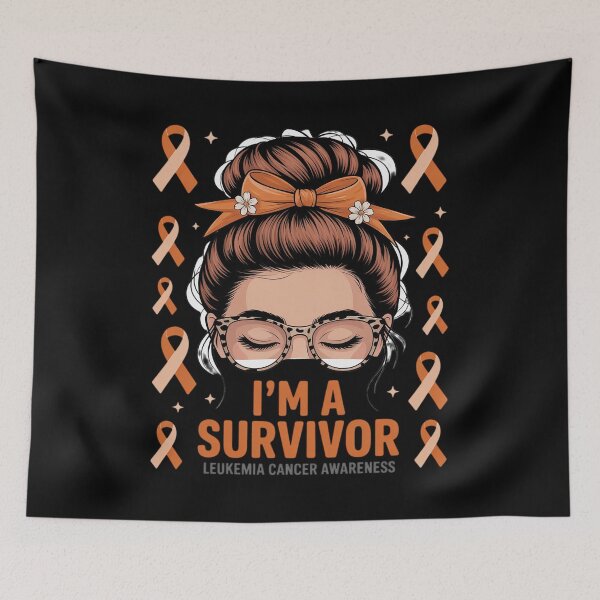 Item preview, Leukemia Cancer Awareness Women Orange Messy Bun Survivor designed and sold by HardcoreTour.
