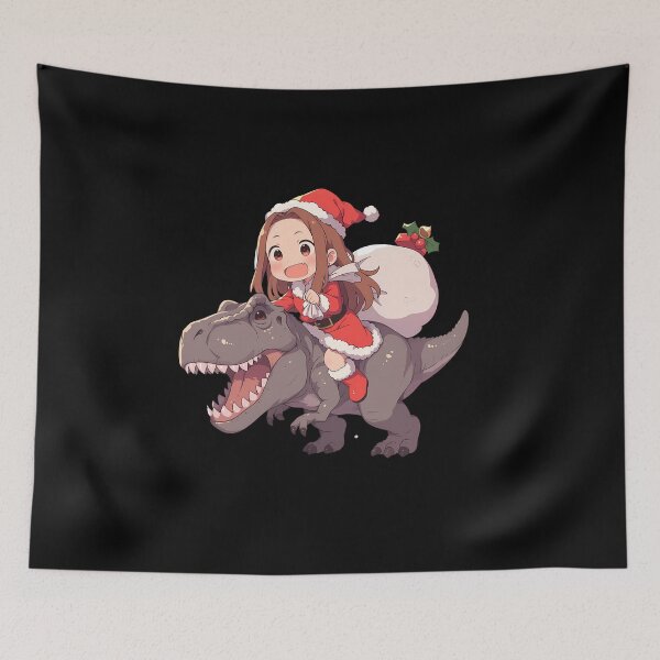 Item preview, Takagi Santa Riding Dinosaur Teasing Master Takagi San Anime designed and sold by Raslbazola.