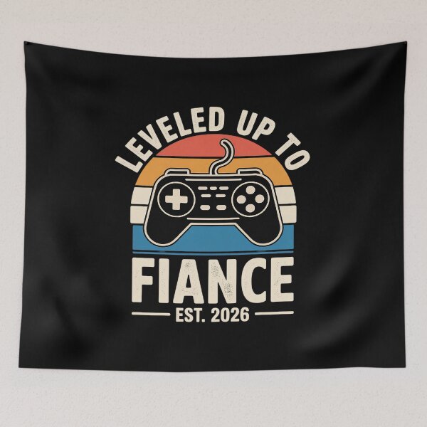 Item preview, Leveled Up to Fiance 2026 Newly Engaged Married Man Wedding designed and sold by HardcoreTour.