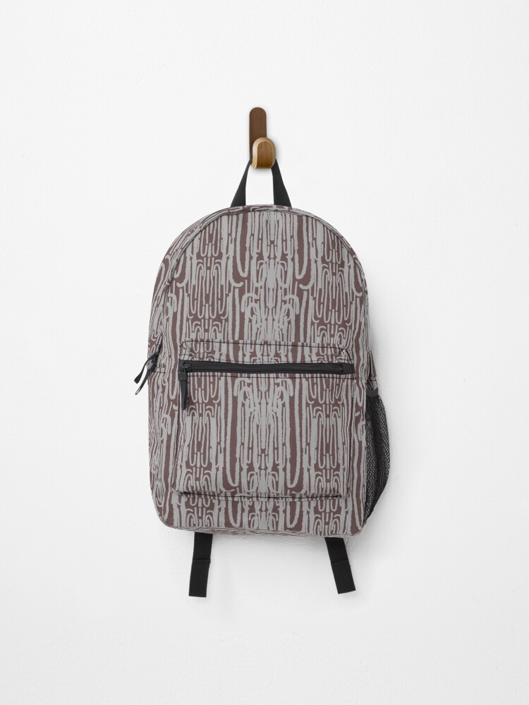 Thumbnail 1 of 3, Backpack, Abstract Taupe Linework Pattern designed and sold by thanratdesign.
