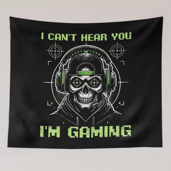 Item preview, I Can't Hear You I'M Gaming Funny Gamer Skeleton Video Games designed and sold by MariaEdna1.