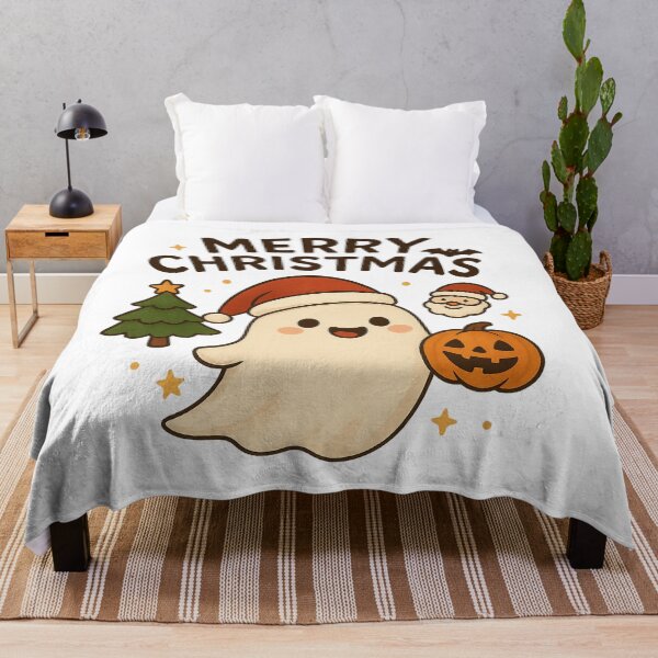 Item preview, Kawaii Ghost Merry Christmas Art designed and sold by HiteshArt111.