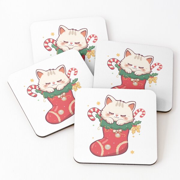 Item preview, Cute Cat in Christmas Stocking | Kawaii Holiday Kitten designed and sold by SlomianyPisarz.