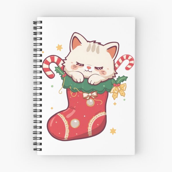 Item preview, Cute Cat in Christmas Stocking | Kawaii Holiday Kitten designed and sold by SlomianyPisarz.