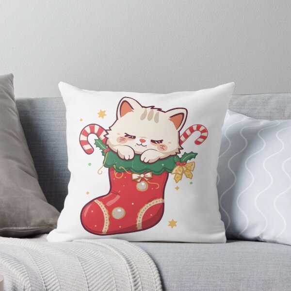 Item preview, Cute Cat in Christmas Stocking | Kawaii Holiday Kitten designed and sold by SlomianyPisarz.