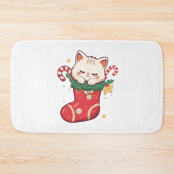 Item preview, Cute Cat in Christmas Stocking | Kawaii Holiday Kitten designed and sold by SlomianyPisarz.