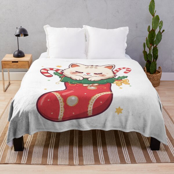 Item preview, Cute Cat in Christmas Stocking | Kawaii Holiday Kitten designed and sold by SlomianyPisarz.