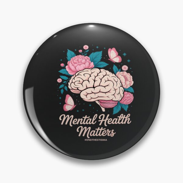 Item preview, End The Stigma Mental Health Matters Awareness Brain Floral designed and sold by VladimiaPutin.