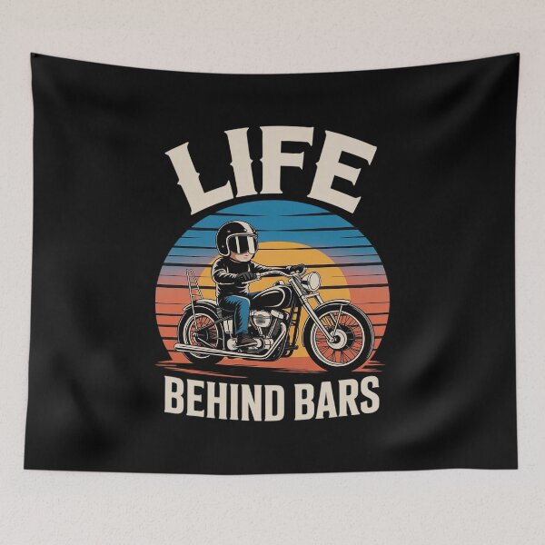 Item preview, Life Behind Bars Funny Motorcycle Rider Biker designed and sold by HardcoreTour.