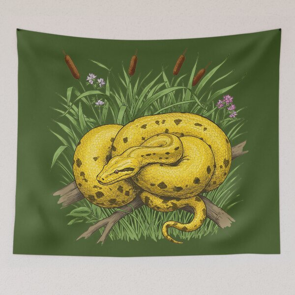 Item preview, Yellow Anaconda Among Riverbank Reeds designed and sold by BirdsnStuff.