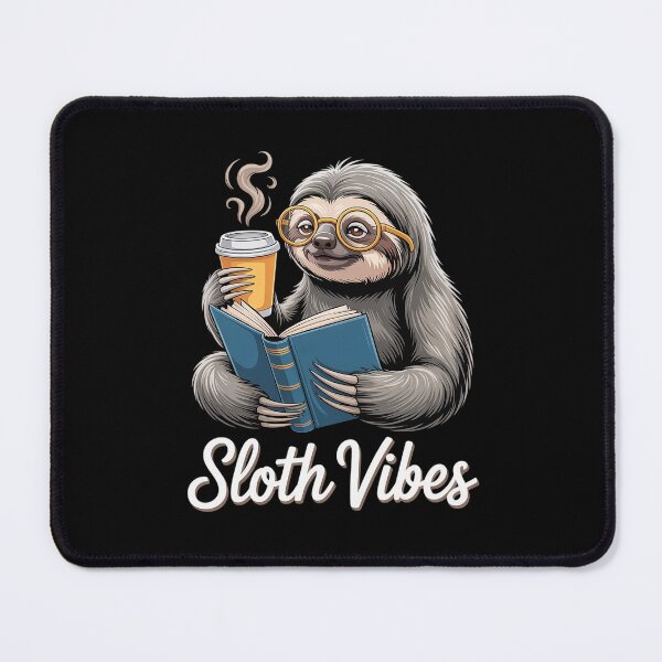 Item preview, Sloth Vibes Reading Coffee Lover Eyeglass Wearing Animal  designed and sold by FortuneFull.