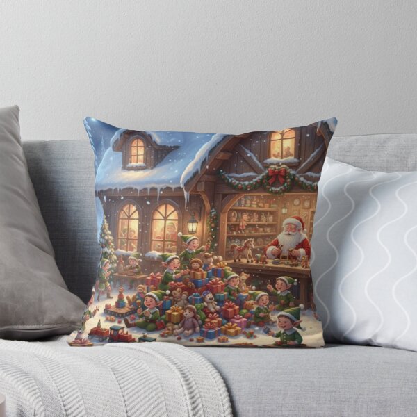 Item preview, Santa's Bustling Christmas Workshop with Elves designed and sold by Shawdar.