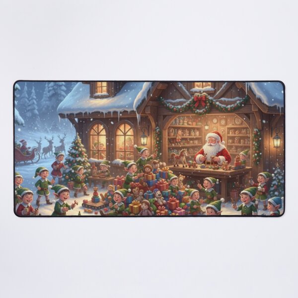 Item preview, Santa's Bustling Christmas Workshop with Elves designed and sold by Shawdar.