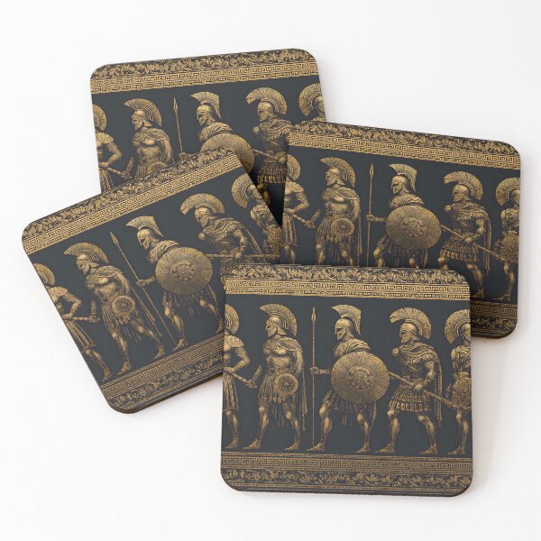 Item preview, Hellenic Battle Legends – Ancient Greek Black and Gold Pattern designed and sold by daila70.