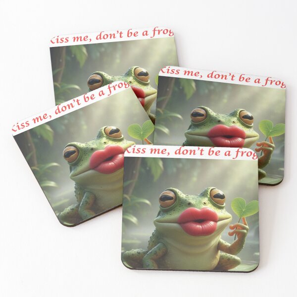 Item preview, Cute Frog Kiss Me Don't Be A Frog designed and sold by mywhimsicalworld7.