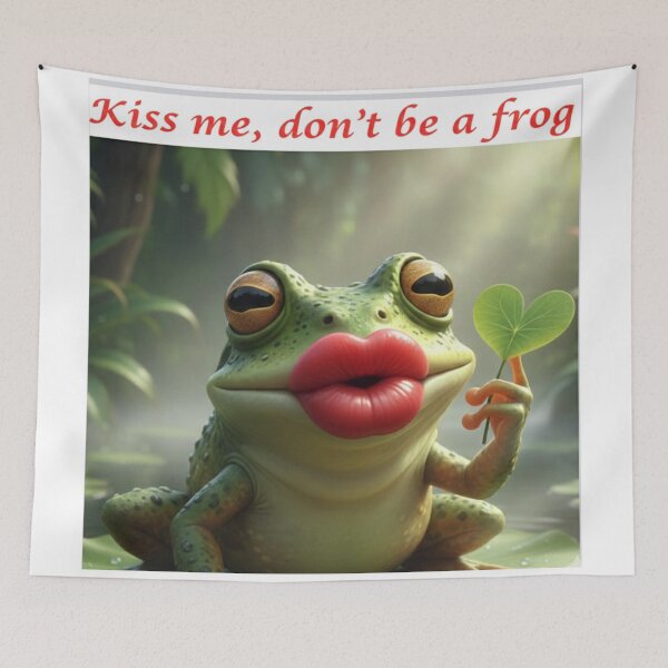 Item preview, Cute Frog Kiss Me Don't Be A Frog designed and sold by mywhimsicalworld7.
