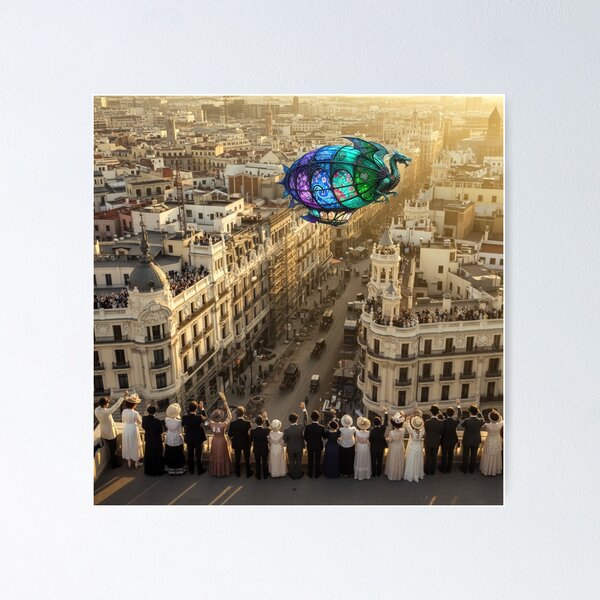 Item preview, Historic Art Nouveau Spain Madrid 1900’s Airship designed and sold by AppliedAtelier.