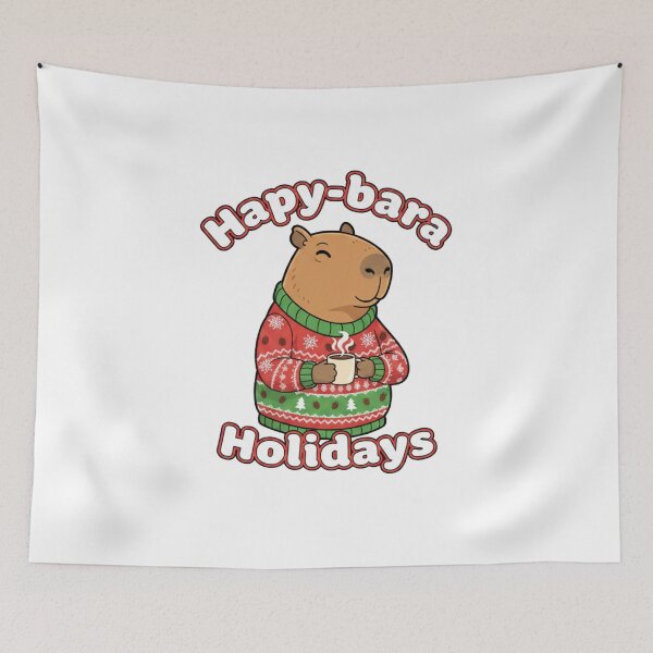 Item preview, Hapy-bara Holidays Capybara Ugly Christmas Sweater designed and sold by SlomianyPisarz.