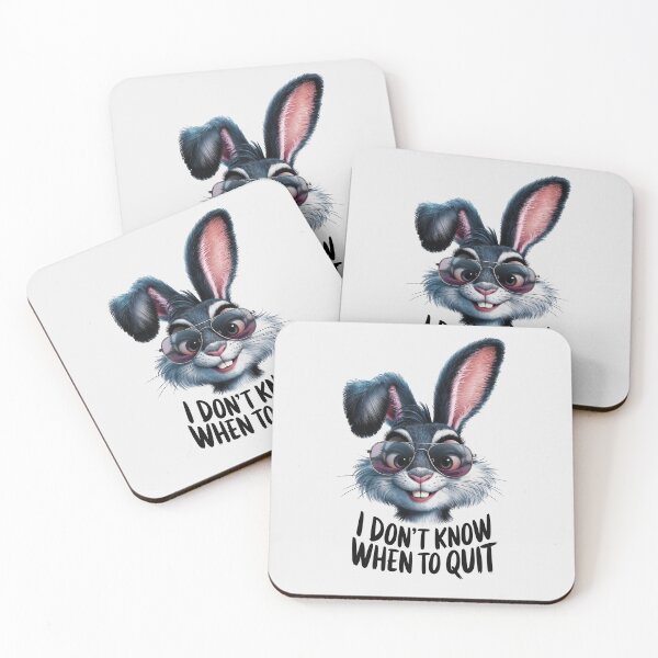 Item preview, Cool Bunny with sunglasses, I Don't Know When To Quit Quote designed and sold by SolaoLab.