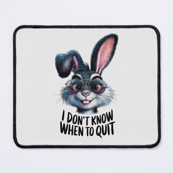 Item preview, Cool Bunny with sunglasses, I Don't Know When To Quit Quote designed and sold by SolaoLab.