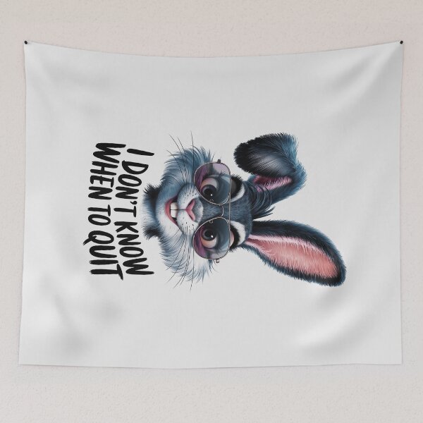 Item preview, Cool Bunny with sunglasses, I Don't Know When To Quit Quote designed and sold by SolaoLab.