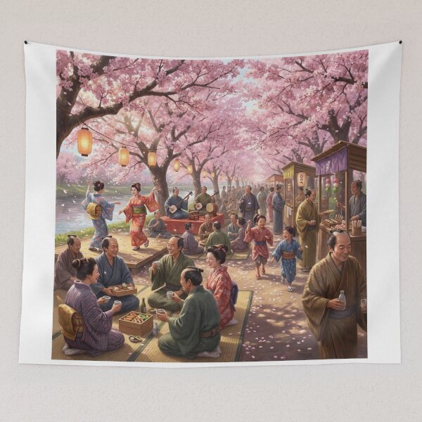 Item preview, Edo Spring Festival – Cherry Blossom Street Market Art designed and sold by Mori-no-Akari.