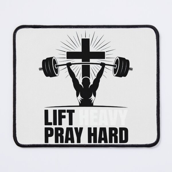 Item preview, Lift Heavy Pray Hard Gym Workout Religious Christian Faith designed and sold by HardcoreTour.