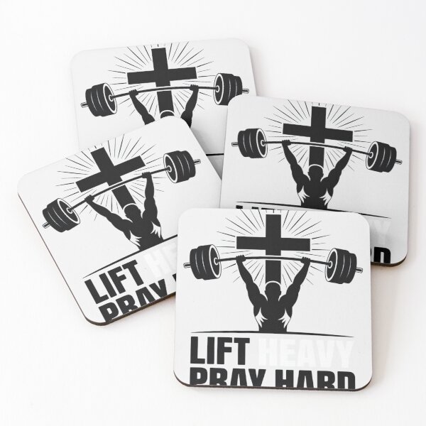 Item preview, Lift Heavy Pray Hard Gym Workout Religious Christian Faith designed and sold by HardcoreTour.