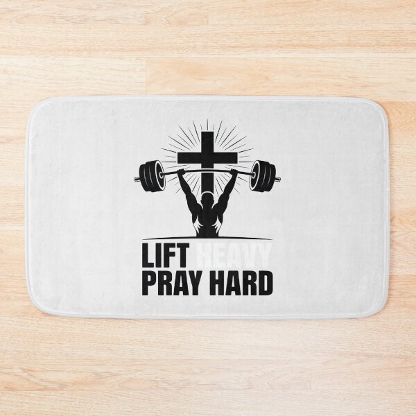 Item preview, Lift Heavy Pray Hard Gym Workout Religious Christian Faith designed and sold by HardcoreTour.