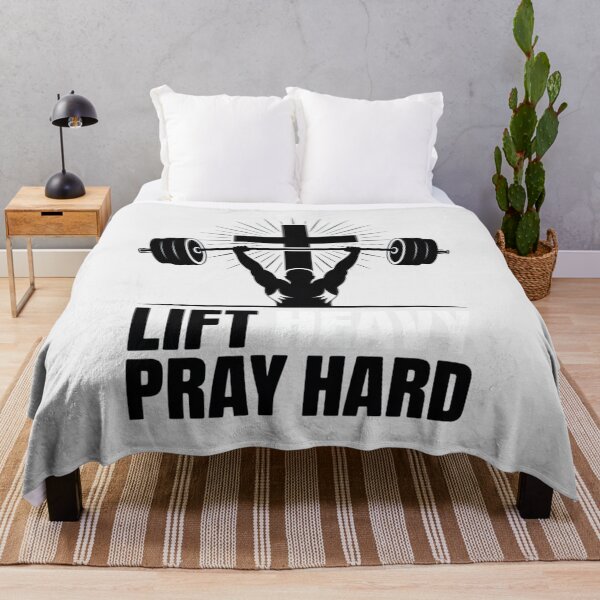 Item preview, Lift Heavy Pray Hard Gym Workout Religious Christian Faith designed and sold by HardcoreTour.