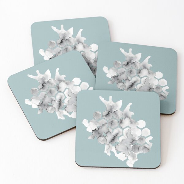 Item preview, Biomorphic Honeycomb - Ink Wash & Charcoal Slate designed and sold by JoMoPrints.