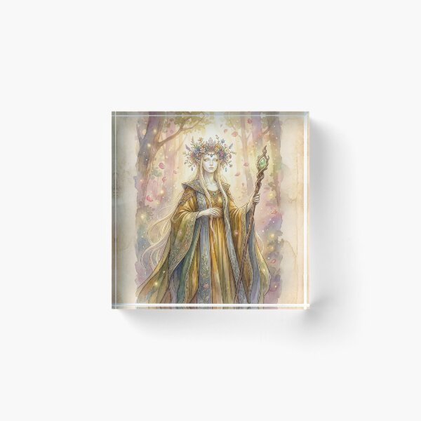 Item preview, Regal Fae creature of folklore watercolor artwork illustration designed and sold by Vintage Designs +.