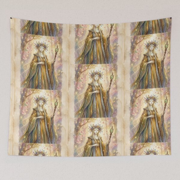Item preview, Regal Fae creature of folklore watercolor artwork illustration designed and sold by Vintage Designs +.