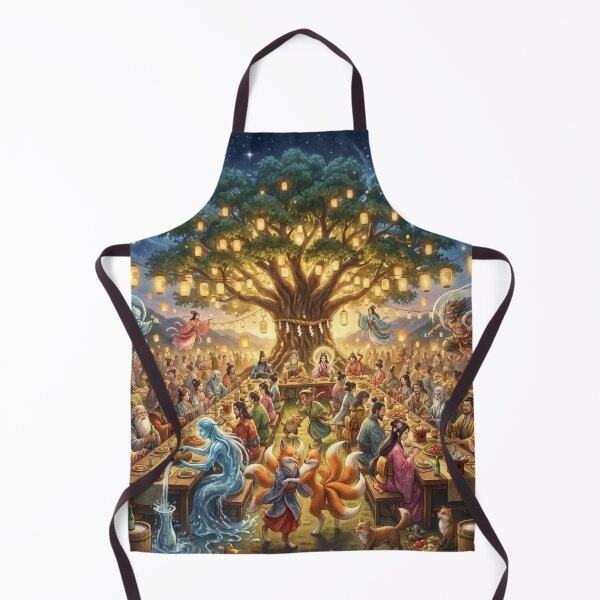 Item preview, Divine Feast Under the Sacred Tree – Japanese Mythology Celebration Art designed and sold by Mori-no-Akari.