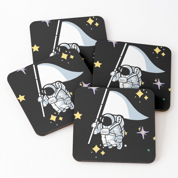 Item preview, Cute Astronaut Holding Flag – Space Explorer Cartoon Illustration designed and sold by ConfuseLab Shop.