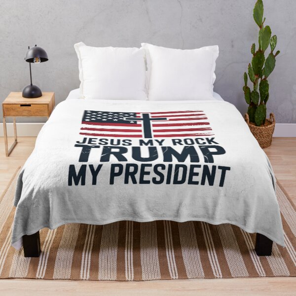 Item preview, Patriotic Jesus My Rock Trump My President For Military USA Long designed and sold by visionnen.