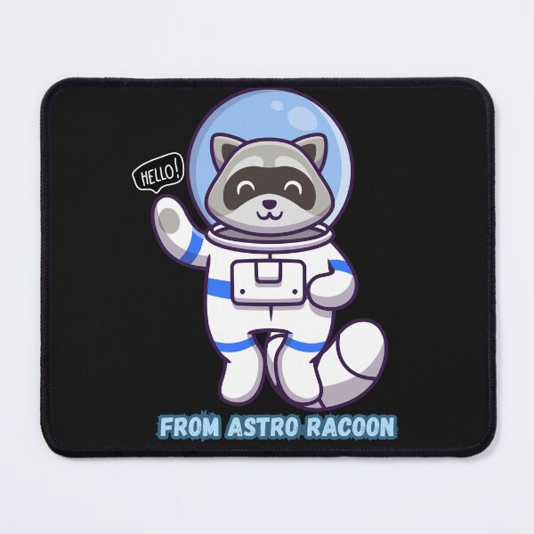 Item preview, Cute Astro Raccoon – Kawaii Space Raccoon Cartoon Saying Hello designed and sold by ConfuseLab Alt.