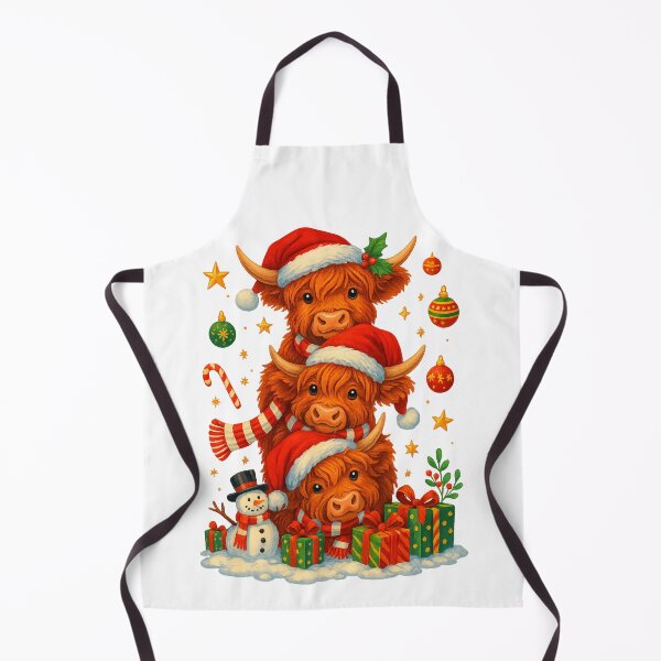 Item preview, Cute Christmas Highland Cow Stack Santa Hats designed and sold by Clinomania Art.
