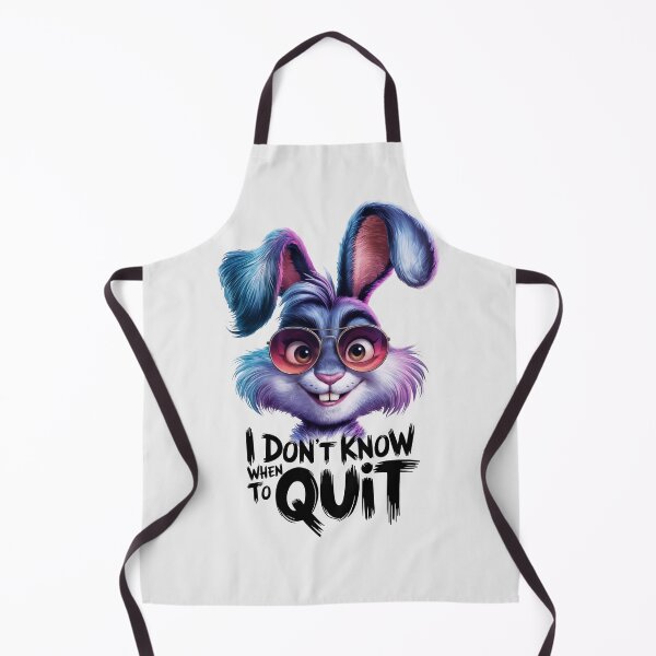 Item preview, Happy Bunny with sunglasses, I Don't Know When To Quit Quote designed and sold by SolaoLab.