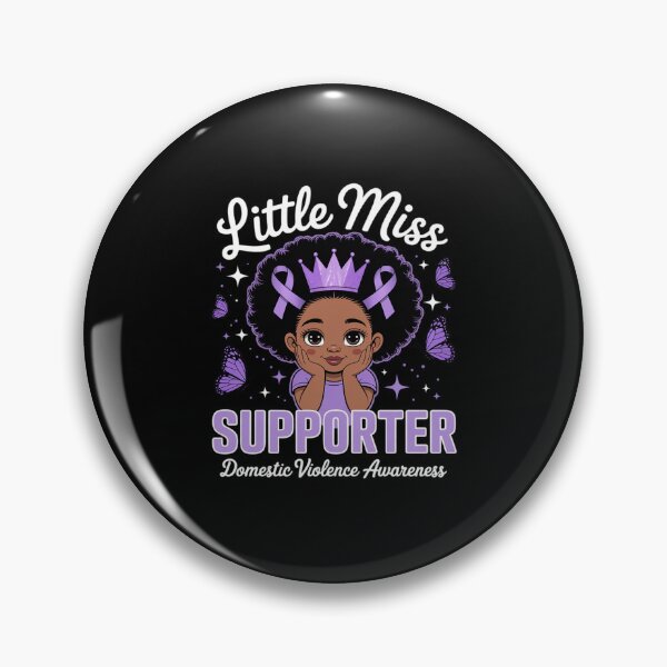 Item preview, Little Miss Supporter Domestic Violence Awareness Afro Girls designed and sold by HardcoreTour.